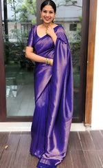 Beauteous Blue Color Silk Fabric Casual Saree