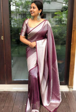 Beauteous Wine Color Silk Fabric Casual Saree