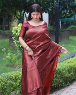 Amazing Maroon Color Silk Fabric Casual Saree