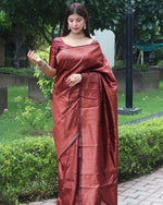 Amazing Maroon Color Silk Fabric Casual Saree