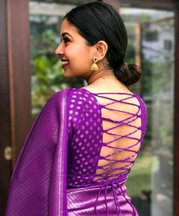 Amazing Purple Color Silk Fabric Casual Saree