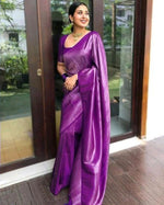 Amazing Purple Color Silk Fabric Casual Saree