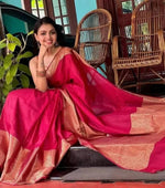 Ideal Pink Color Silk Fabric Casual Saree