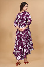 Pretty Purple Color Crepe Fabric Indowestern