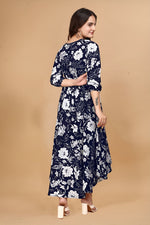 Pretty Navy Blue Color Crepe Fabric Indowestern