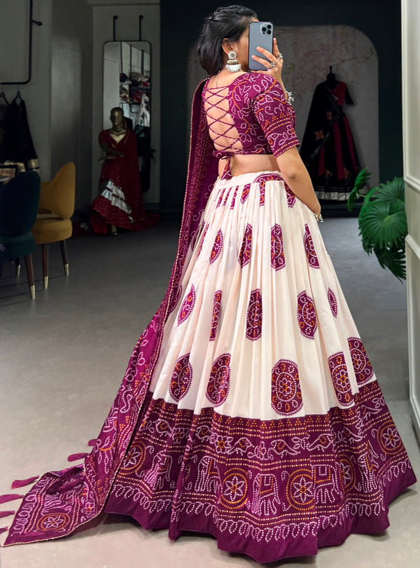 Dazzling Wine Color Tussar Fabric Designer Lehenga