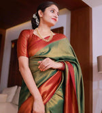 Wonderful Green Color Banarasi Fabric Casual Saree