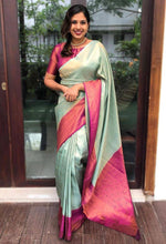 Wonderful Aqua Color Banarasi Fabric Casual Saree