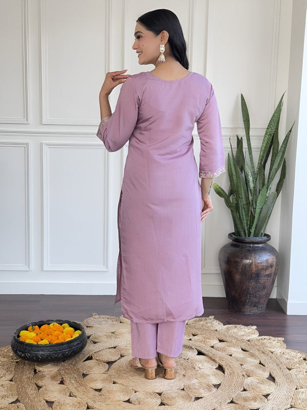 Divine Pink Color Viscose Fabric Designer Suit