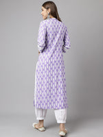 Lovely Purple Color Cotton Fabric Designer Kurti