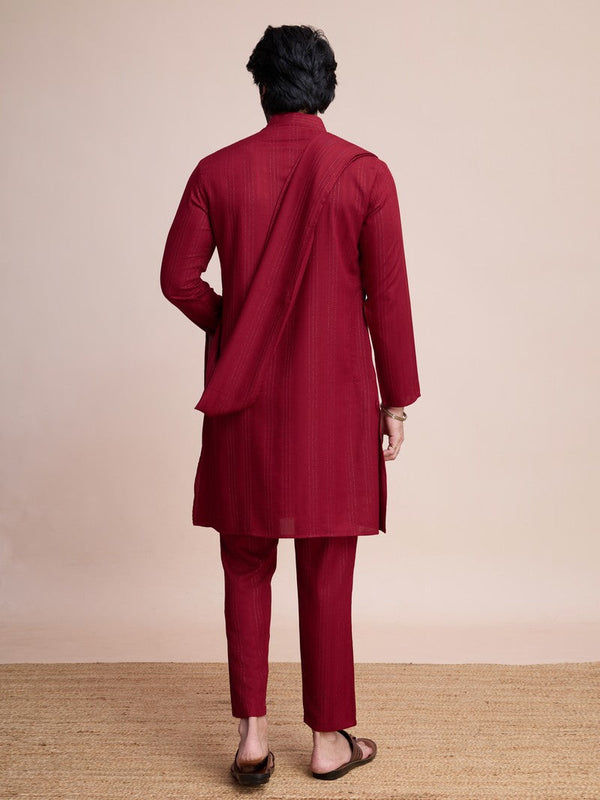 Beauteous Maroon Color Viscose Fabric Kurta Pajama