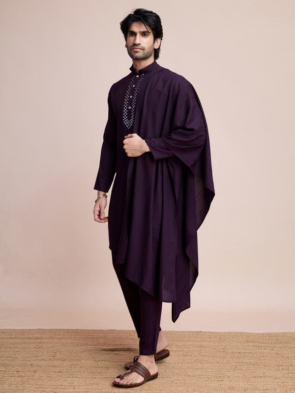 Beauteous Voilet Color Viscose Fabric Kurta Pajama