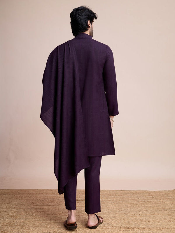 Beauteous Voilet Color Viscose Fabric Kurta Pajama