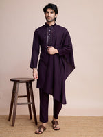 Beauteous Voilet Color Viscose Fabric Kurta Pajama