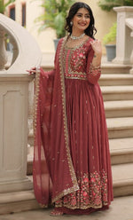 Beauteous Maroon Color Georgette Fabric Sharara Suit