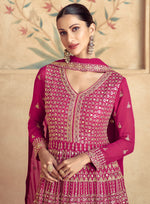 Tasteful Pink Color Georgette Fabric Gown