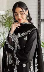 Ideal Black Color Georgette Fabric Partywear Suit