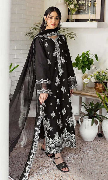 Ideal Black Color Georgette Fabric Partywear Suit