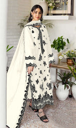 Ideal White Color Georgette Fabric Partywear Suit