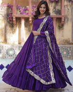 Striking Purple Color Georgette Fabric Gown