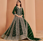 Tasteful Green Color Georgette Fabric Gown