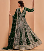 Tasteful Green Color Georgette Fabric Gown