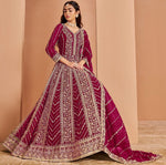 Tasteful Pink Color Georgette Fabric Gown