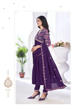 Divine Purple Color Georgette Fabric Designer Suit