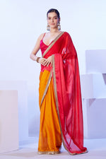 Ideal Multi Color Chinon Fabric Designer Saree