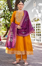 Divine Purple Color Viscose Fabric Designer Suit