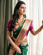 Amazing Green Color Silk Fabric Designer Saree