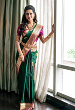 Amazing Green Color Silk Fabric Designer Saree