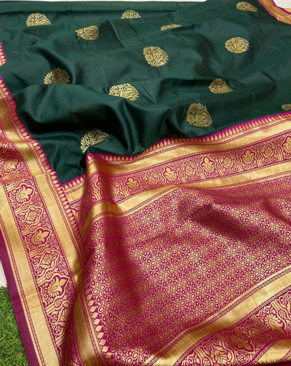 Amazing Green Color Silk Fabric Designer Saree