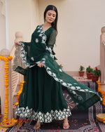 Dazzling Green Color Georgette Fabric Designer Suit