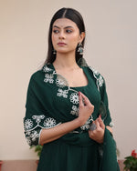 Dazzling Green Color Georgette Fabric Designer Suit