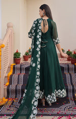 Dazzling Green Color Georgette Fabric Designer Suit