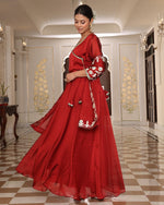 Dazzling Maroon Color Silk Fabric Designer Suit