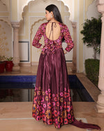 Dazzling Maroon Color Silk Fabric Designer Suit