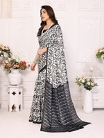 Beauteous Black Color Khadi Fabric Casual Saree