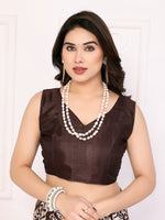 Beauteous Brown Color Khadi Fabric Casual Saree