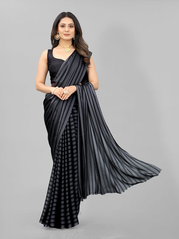 Beauteous Grey Color Blackberry Fabric Casual Saree