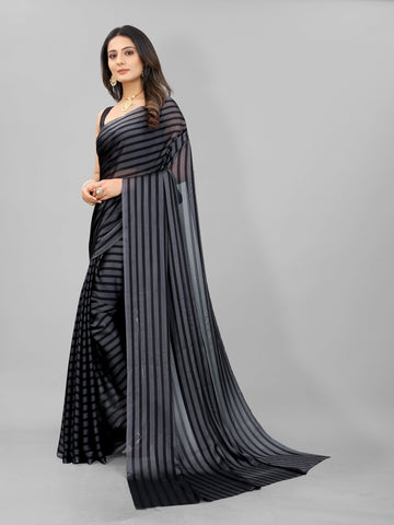 Beauteous Grey Color Blackberry Fabric Casual Saree