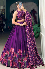 Amazing Purple Color Georgette Fabric Designer Lehenga