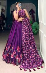 Amazing Purple Color Georgette Fabric Designer Lehenga