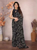 Lovely Black Color Georgette Fabric Casual Saree