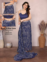 Lovely Blue Color Georgette Fabric Casual Saree