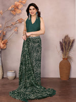 Lovely Green Color Georgette Fabric Casual Saree