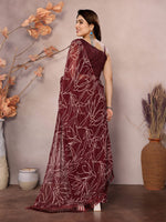 Lovely Maroon Color Georgette Fabric Casual Saree