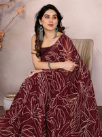 Lovely Maroon Color Georgette Fabric Casual Saree