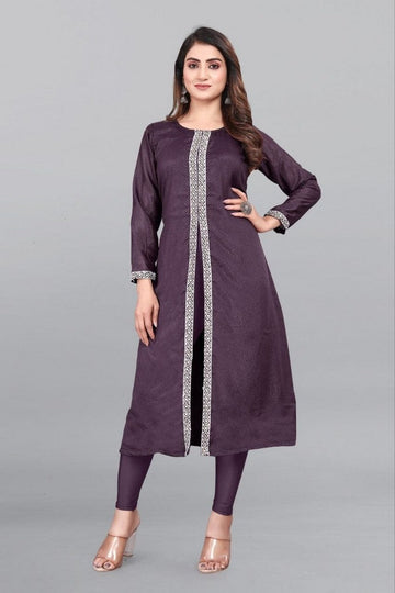 Amazing Voilet Color Georgette Fabric Designer Kurti